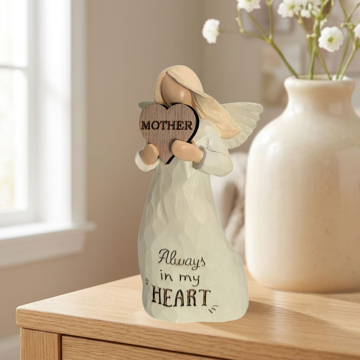 Mother Always In My Heart Guardian Angel Figurine Sentimental Keepsake Gift