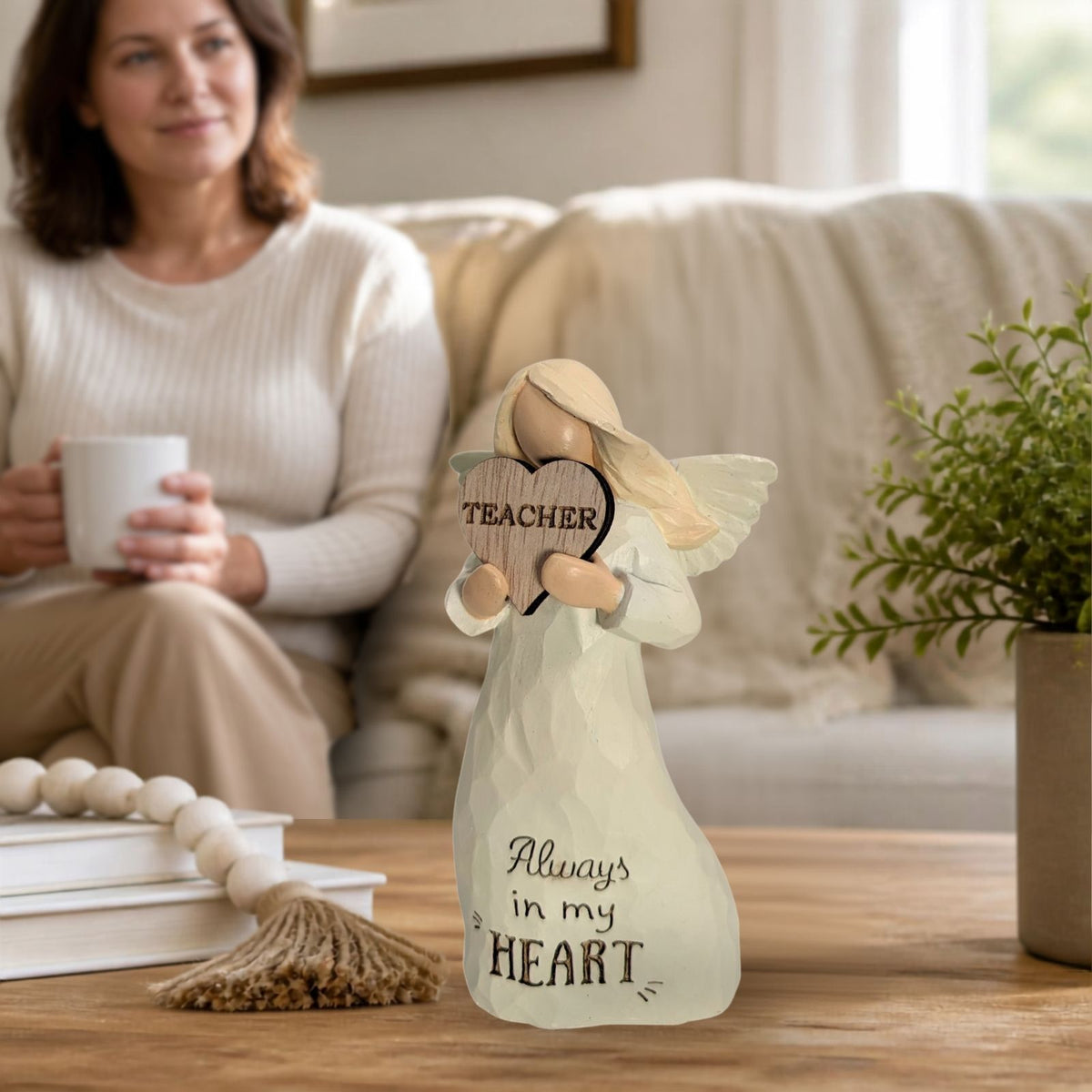 Teacher Always In My Heart Guardian Angel Figurine Sentimental Keepsake Gift