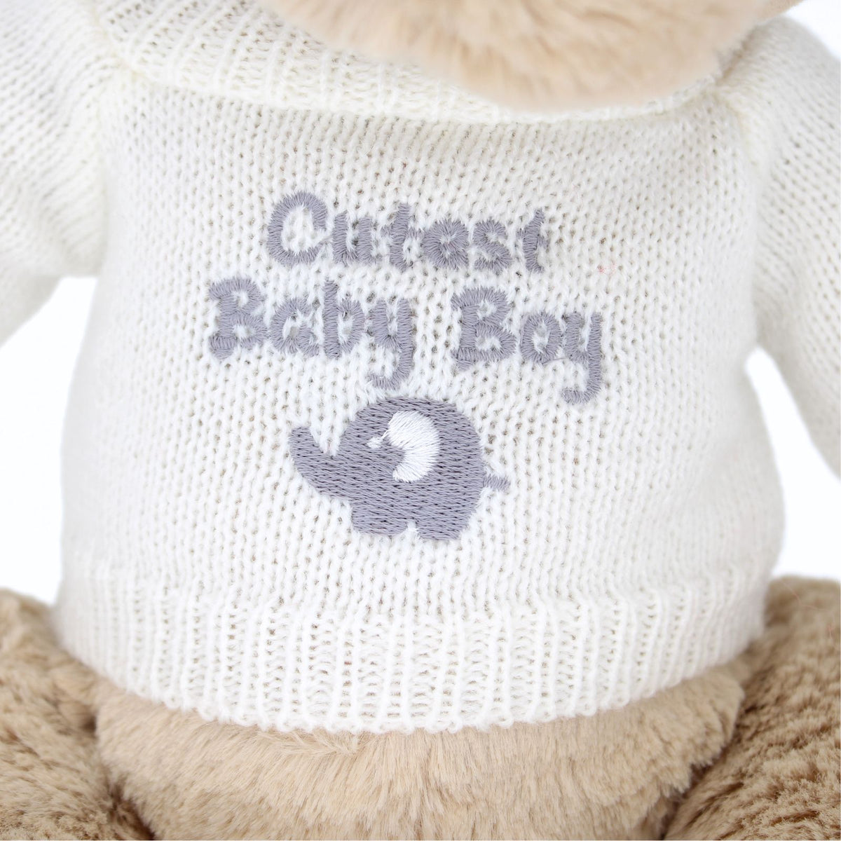 LK Bear Cutest Baby Boy Soft Teddy Wearing Knitted Jumper Plush Keepsake Gift