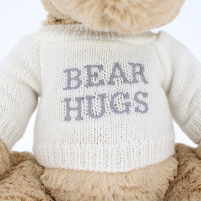 LK Bear Bear Hugs Soft Teddy Wearing Knitted Jumper Plush Keepsake Gift