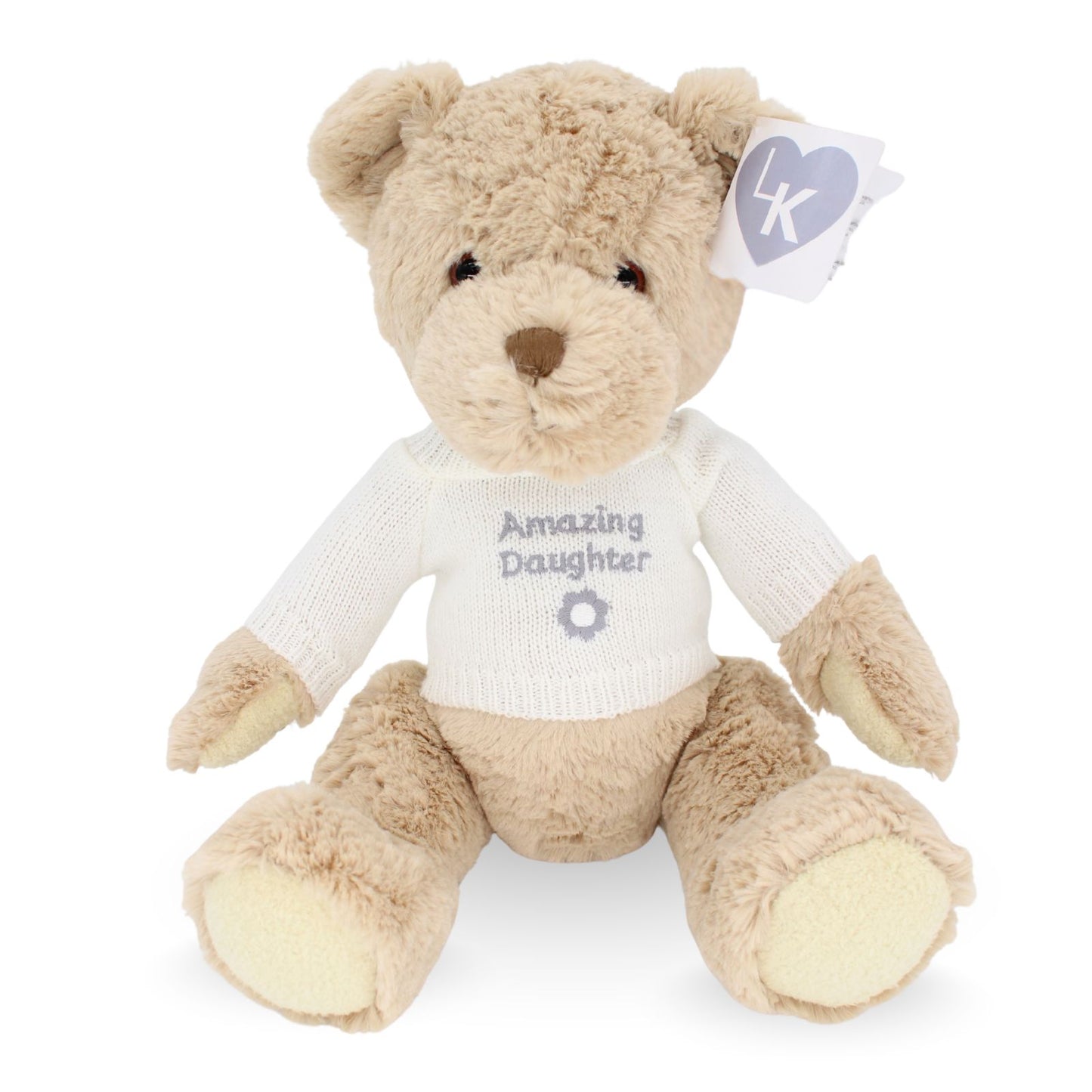LK Bear Amazing Daughter Soft Teddy Wearing Knitted Jumper Plush Keepsake Gift