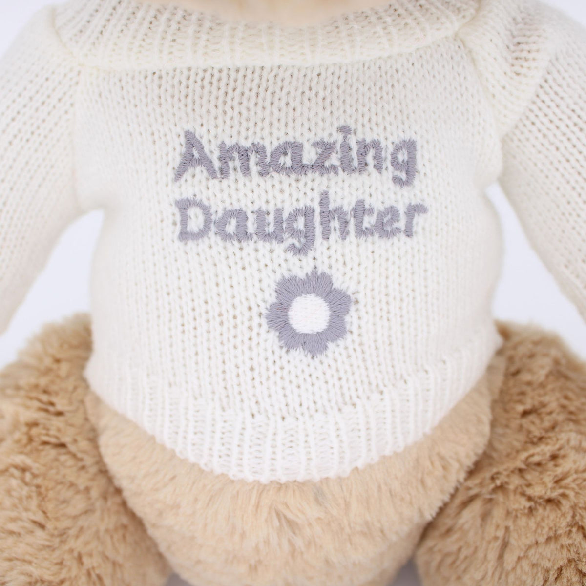 LK Bear Amazing Daughter Soft Teddy Wearing Knitted Jumper Plush Keepsake Gift