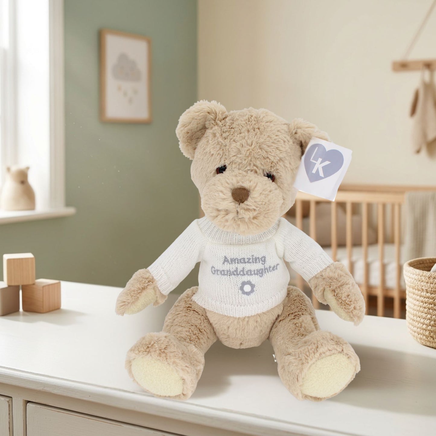 LK Bear Amazing Granddaughter Teddy Wearing Knitted Jumper Plush Keepsake Gift