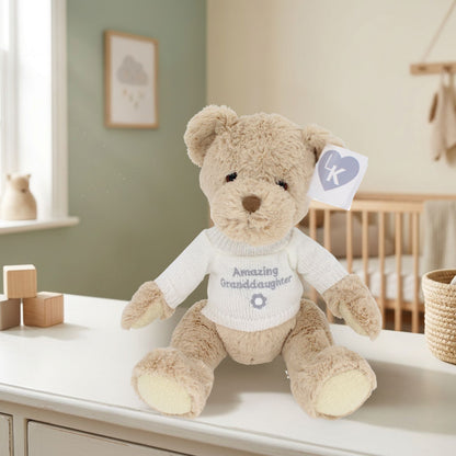 LK Bear Amazing Granddaughter Teddy Wearing Knitted Jumper Plush Keepsake Gift