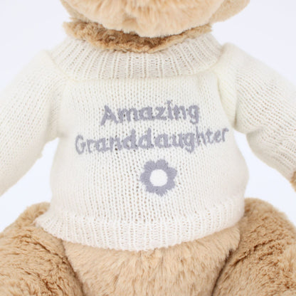 LK Bear Amazing Granddaughter Teddy Wearing Knitted Jumper Plush Keepsake Gift