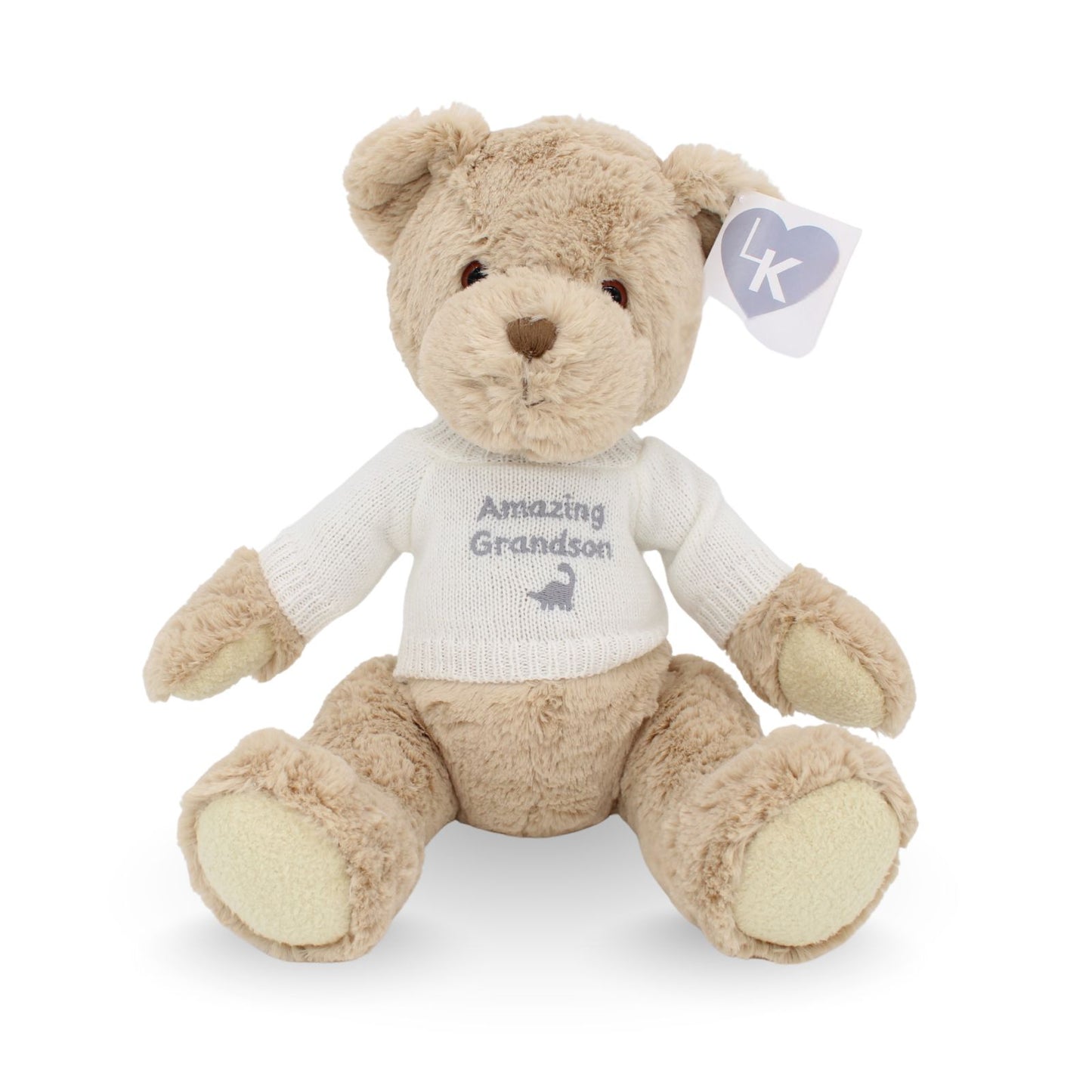 LK Bear Amazing Grandson Soft Teddy Wearing Knitted Jumper Plush Keepsake Gift