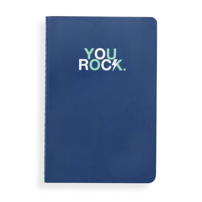 LK 'You Rock' Blue Softcover Lined A5 Notebook Fun Stationery Notes Gift