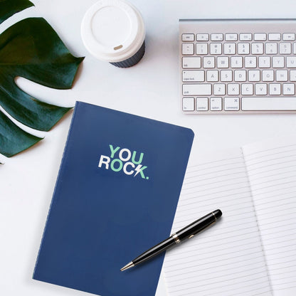 LK 'You Rock' Blue Softcover Lined A5 Notebook Fun Stationery Notes Gift