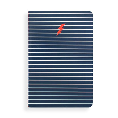 LK Blue Lightning Bolt Softcover Blank A5 Notebook Fun Stationery Notes Gift