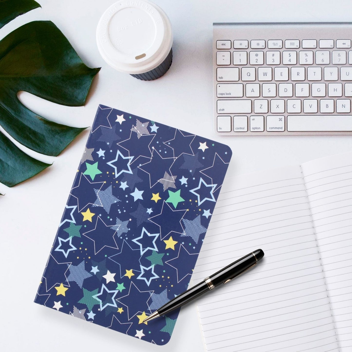 LK Blue Stars Softcover Lined A5 Notebook Fun Stationery Notes Gift