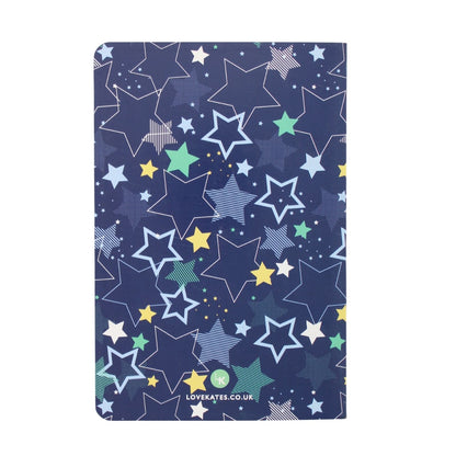 LK Blue Stars Softcover Lined A5 Notebook Fun Stationery Notes Gift
