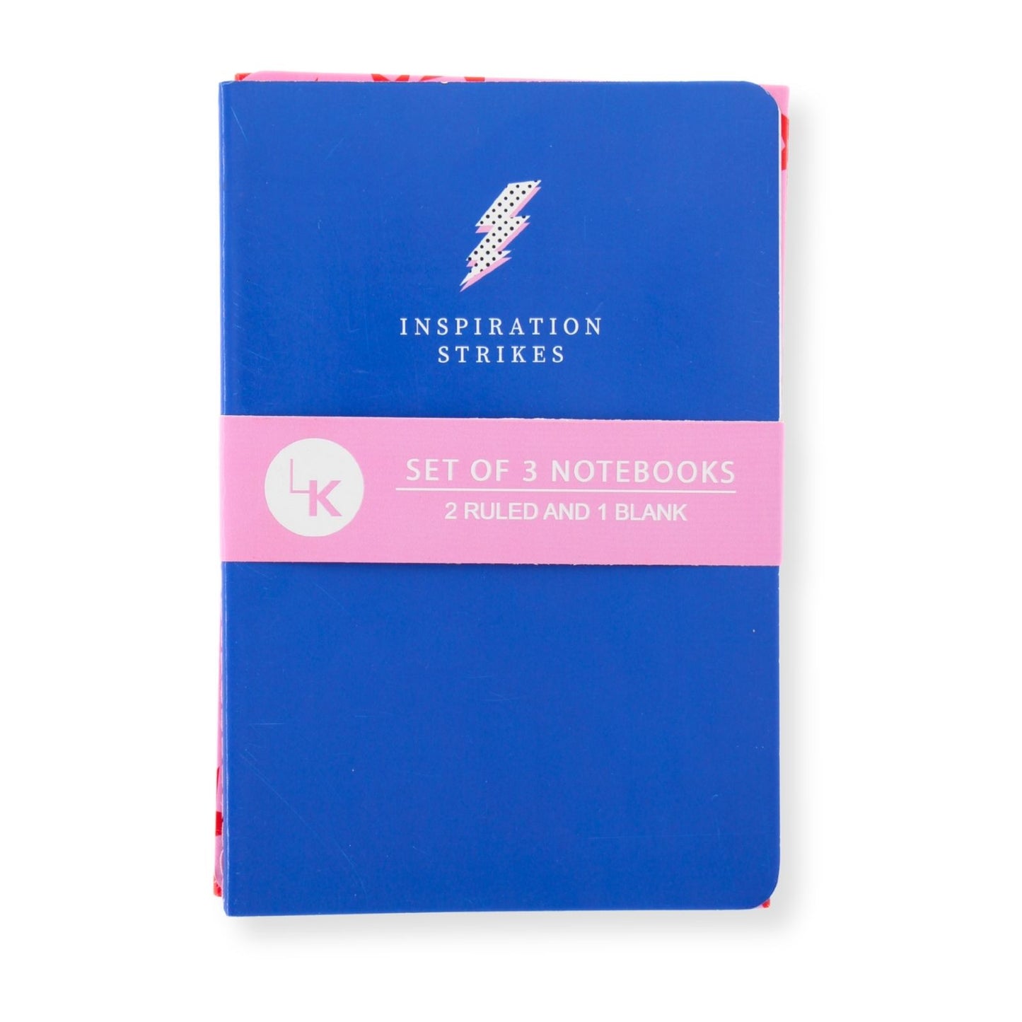 LK Inspiration Strikes Set Of 3 A5 Notebooks 2 Ruled 1 Blank In Assorted Designs