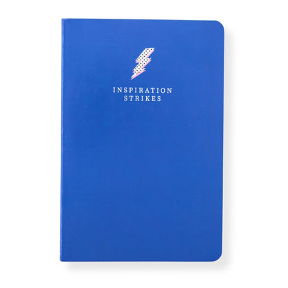 LK Blue 'Inspiration Strikes' Softcover Lined A5 Notebook Fun Stationery Gift