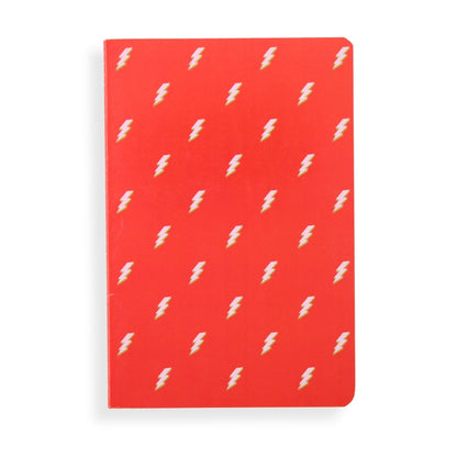 LK Red Lightning Bolt Softcover Lined A5 Notebook Fun Stationery Notes Gift