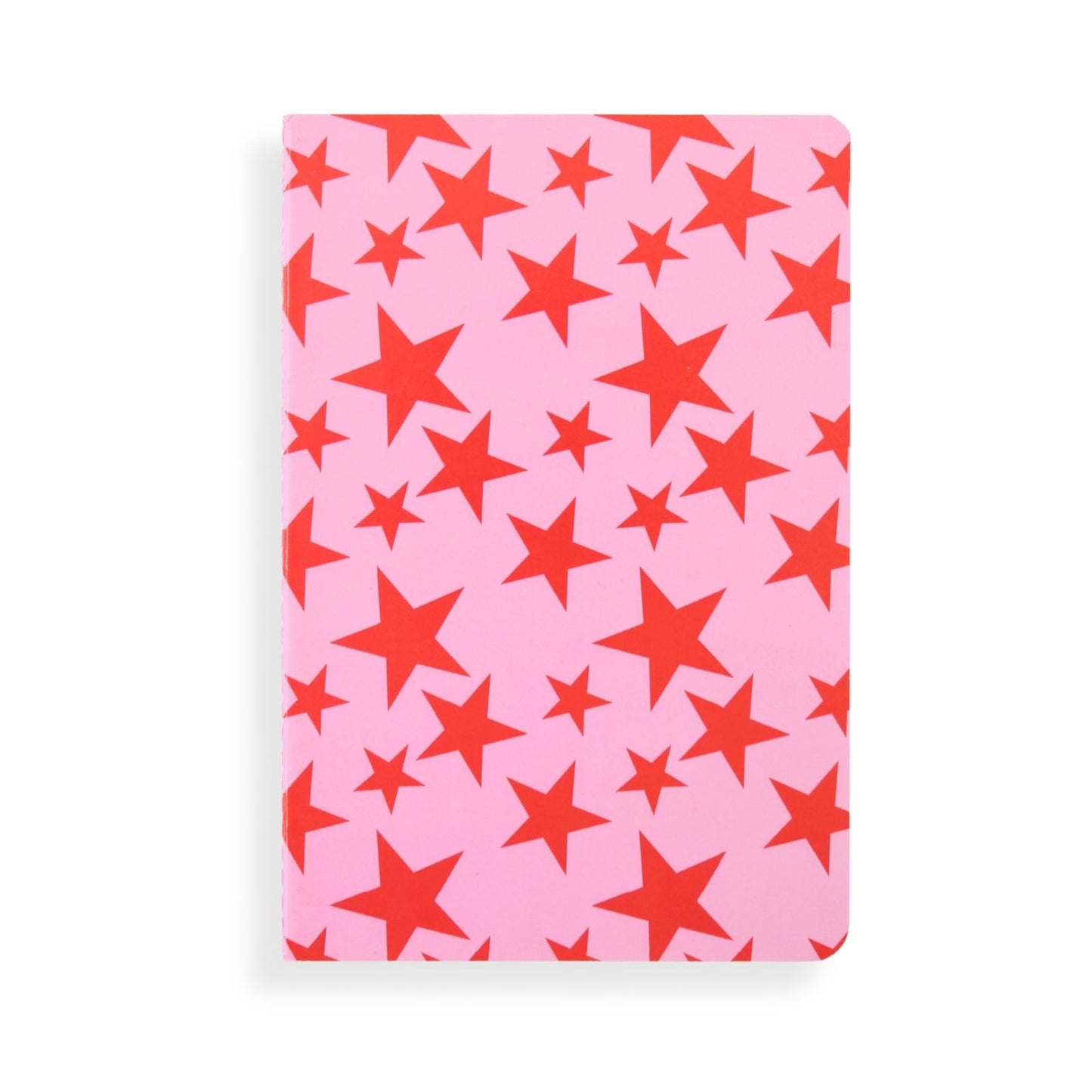 LK Red Pink Stars Softcover Blank A5 Notebook Fun Stationery Notes Gift