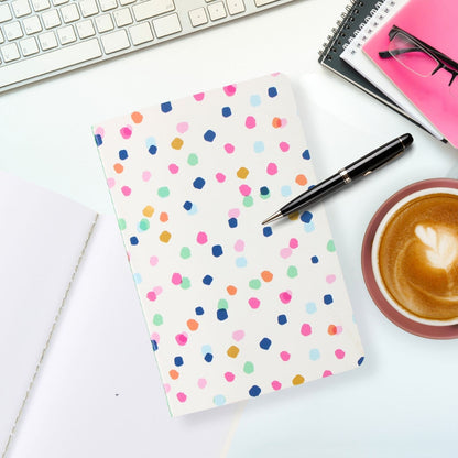 LK Colourful Polka Dots Softcover Blank A5 Notebook Fun Stationery Notes Gift