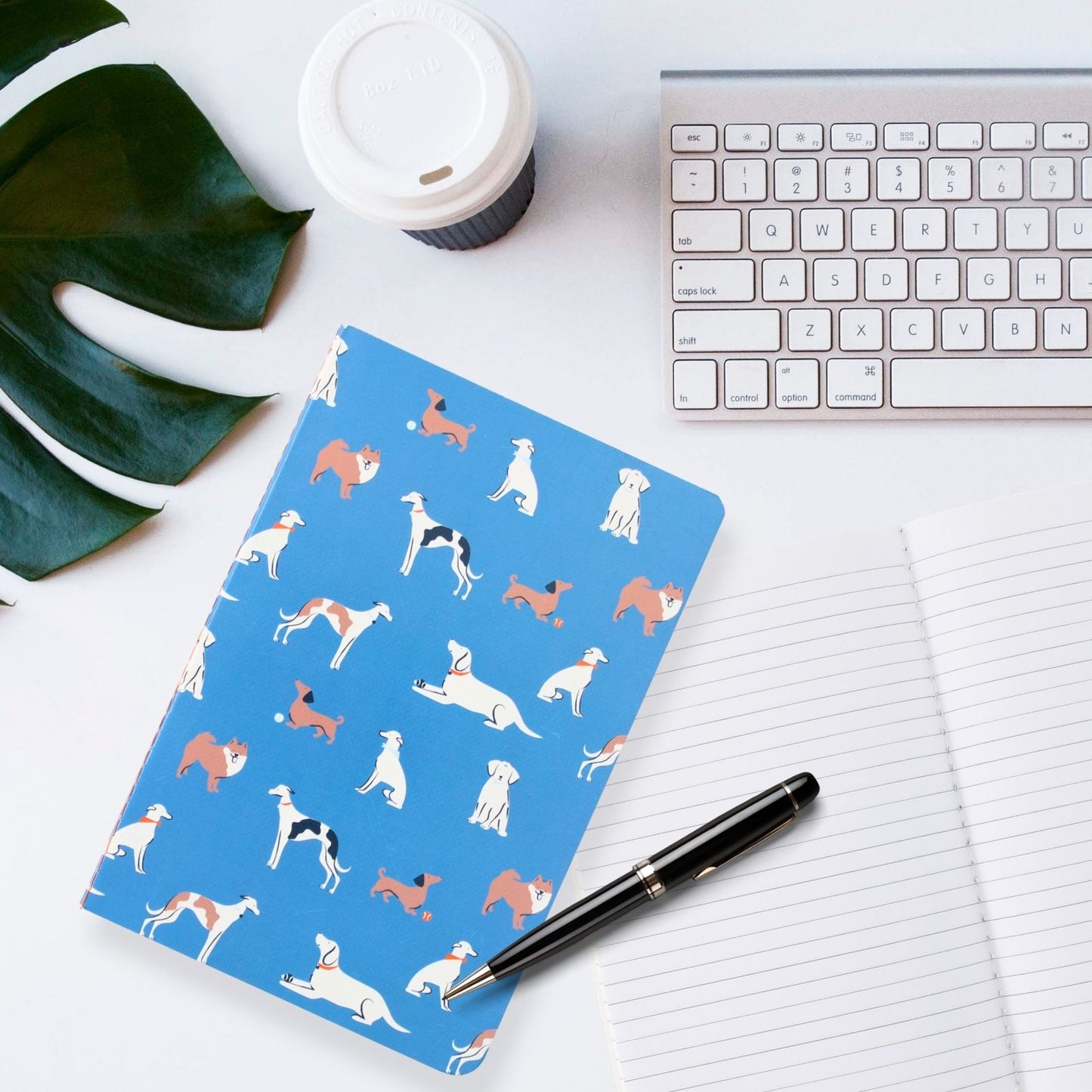 LK Blue Dog Lover Softcover Lined A5 Notebook Fun Stationery Notes Gift