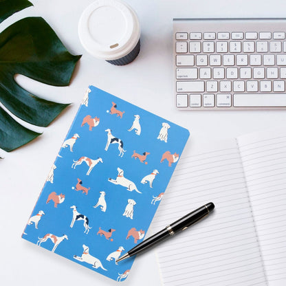 LK Blue Dog Lover Softcover Lined A5 Notebook Fun Stationery Notes Gift