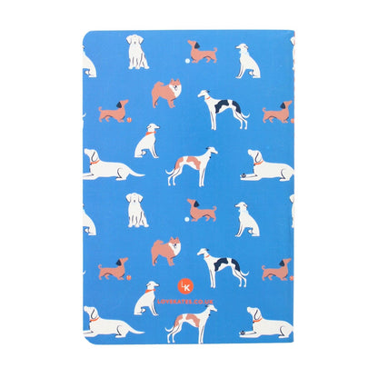 LK Blue Dog Lover Softcover Lined A5 Notebook Fun Stationery Notes Gift