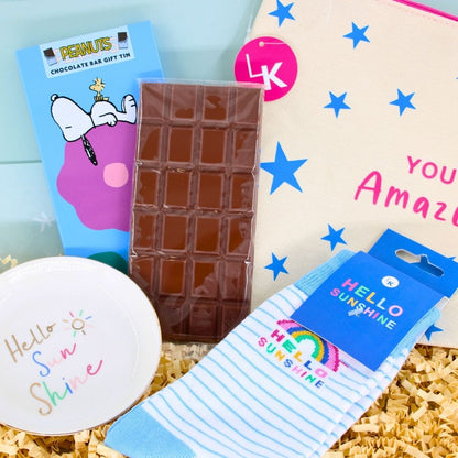 POSTED! Hello Sunshine Letterbox Gift For Her With Snoopy Chocolate Tin & Treats