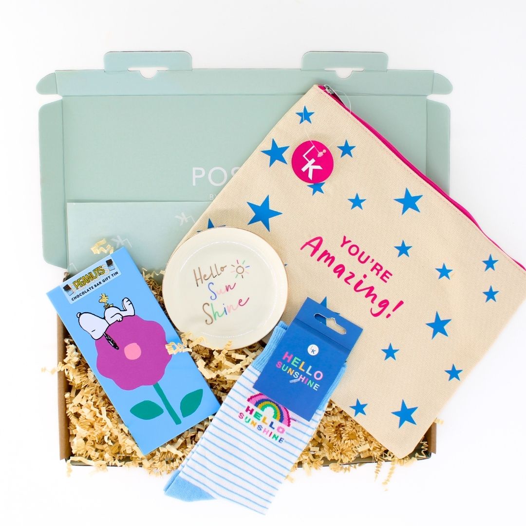 POSTED! Hello Sunshine Letterbox Gift For Her With Snoopy Chocolate Tin & Treats