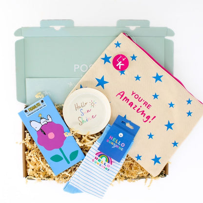 POSTED! Hello Sunshine Letterbox Gift For Her With Snoopy Chocolate Tin & Treats