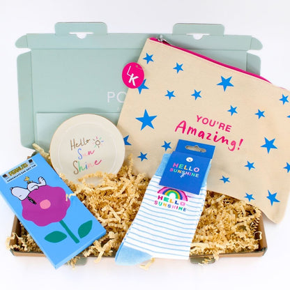 POSTED! Hello Sunshine Letterbox Gift For Her With Snoopy Chocolate Tin & Treats