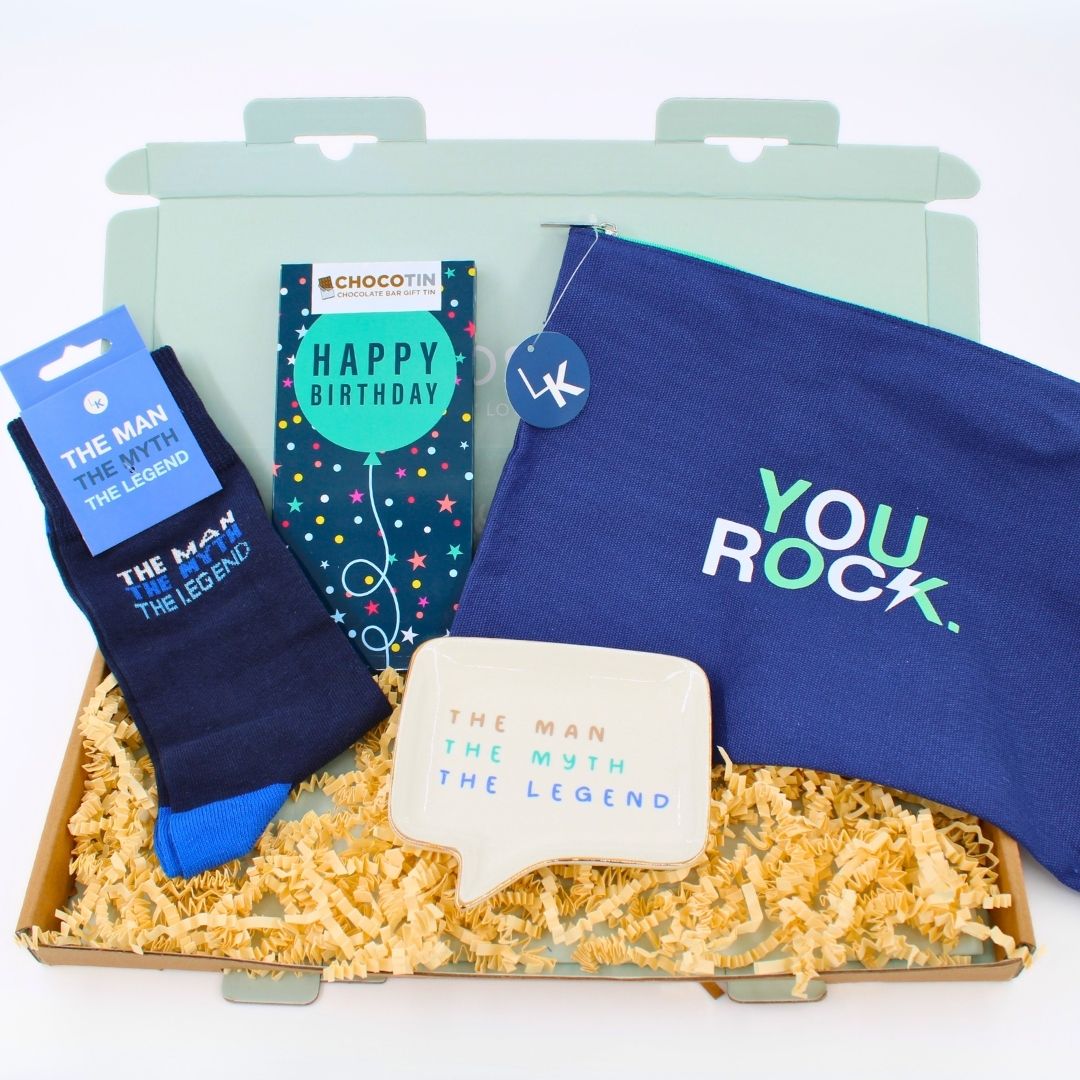 POSTED! Birthday Legend You Rock Letterbox Gift For Him Includes Chocolate Tin