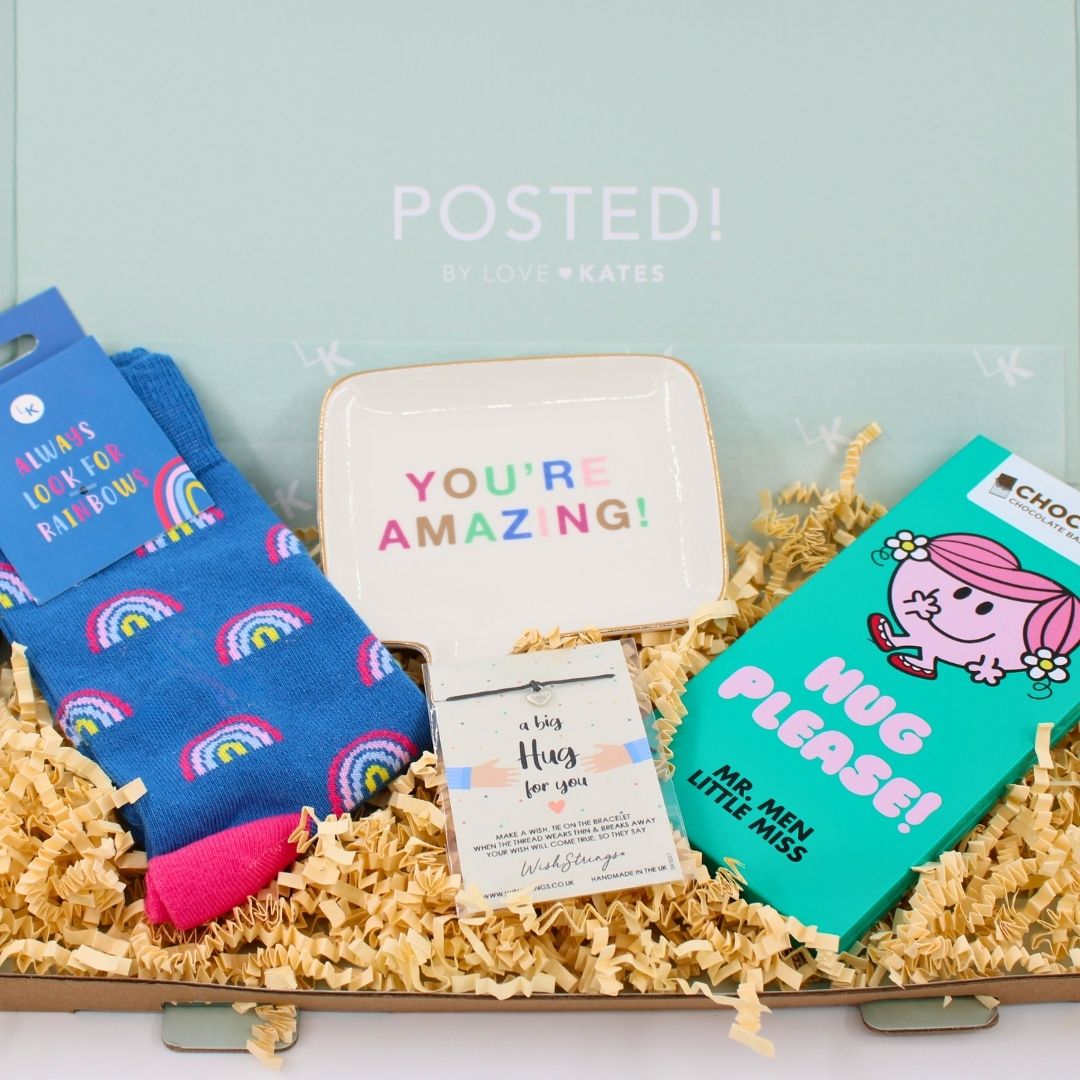 POSTED! A Hug In A Box Letterbox Gift For Her With Little Miss Hug Chocolate Tin
