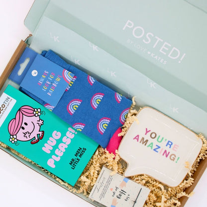 POSTED! A Hug In A Box Letterbox Gift For Her With Little Miss Hug Chocolate Tin
