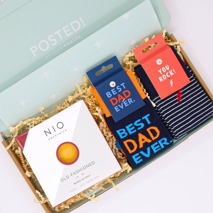 POSTED! Cheers To You Dad Letterbox Gift For Him Includes NIO Cocktails & Socks