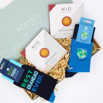 POSTED! Grandad Cheers To You Letterbox Gift Includes NIO Cocktails & Socks