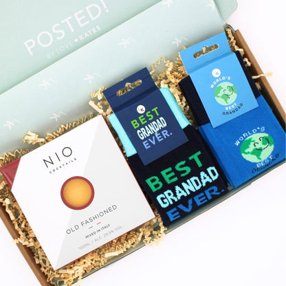 POSTED! Grandad Cheers To You Letterbox Gift Includes NIO Cocktails & Socks