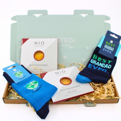 POSTED! Grandad Cheers To You Letterbox Gift Includes NIO Cocktails & Socks