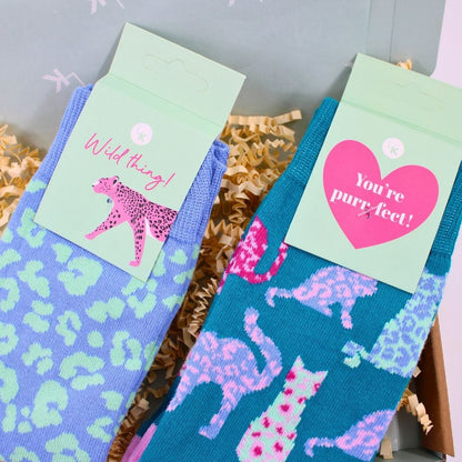 POSTED! You're Purrfect Letterbox Gift For Her Cat Lover Socks & Pamper Treats