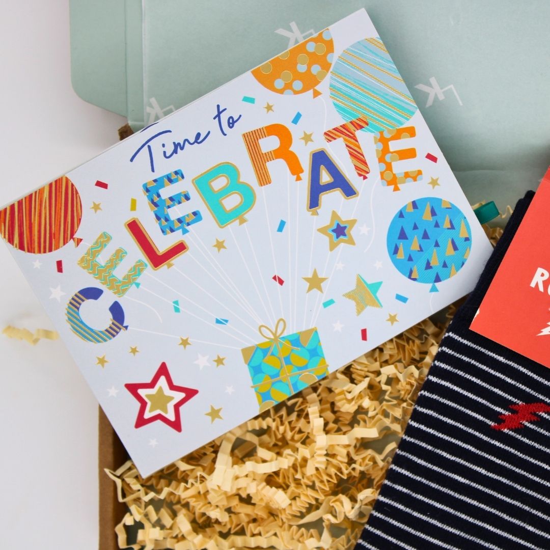 POSTED! His Birthday Celebration Letterbox Gift Includes Pop Up Treat Tray Card