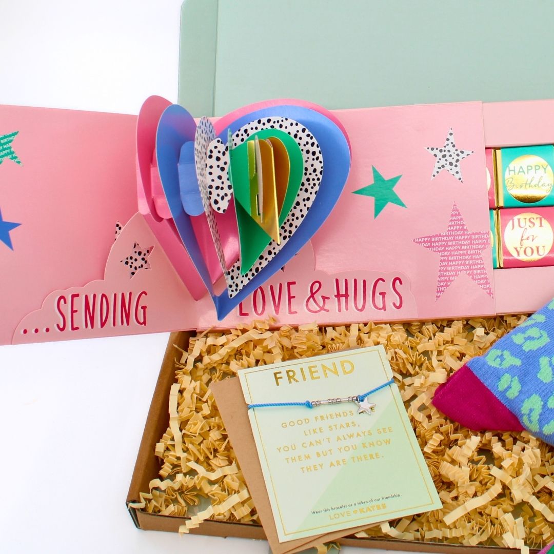 POSTED! Friend Birthday Letterbox Gift Includes Pop Up Birthday Treat Tray Card