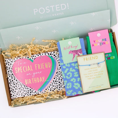 POSTED! Friend Birthday Letterbox Gift Includes Pop Up Birthday Treat Tray Card