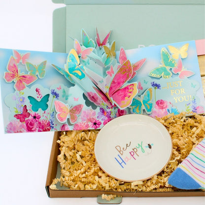 POSTED! For Her Butterfly Birthday Letterbox Gift Includes Pop Up Treat Tray Card