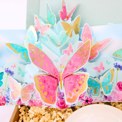 POSTED! For Her Butterfly Birthday Letterbox Gift Includes Pop Up Treat Tray Card