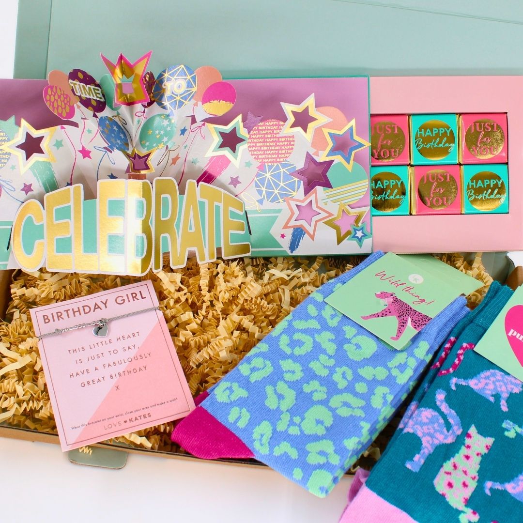 POSTED! Purrfect Birthday Letterbox Gift For Her Includes Pop Up Treat Tray Card