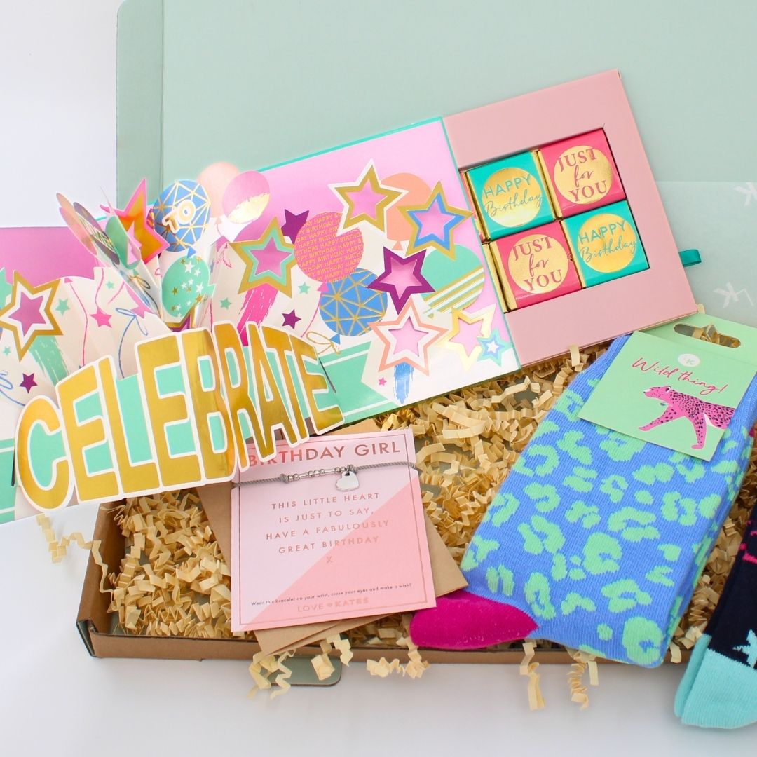POSTED! Purrfect Birthday Letterbox Gift For Her Includes Pop Up Treat Tray Card