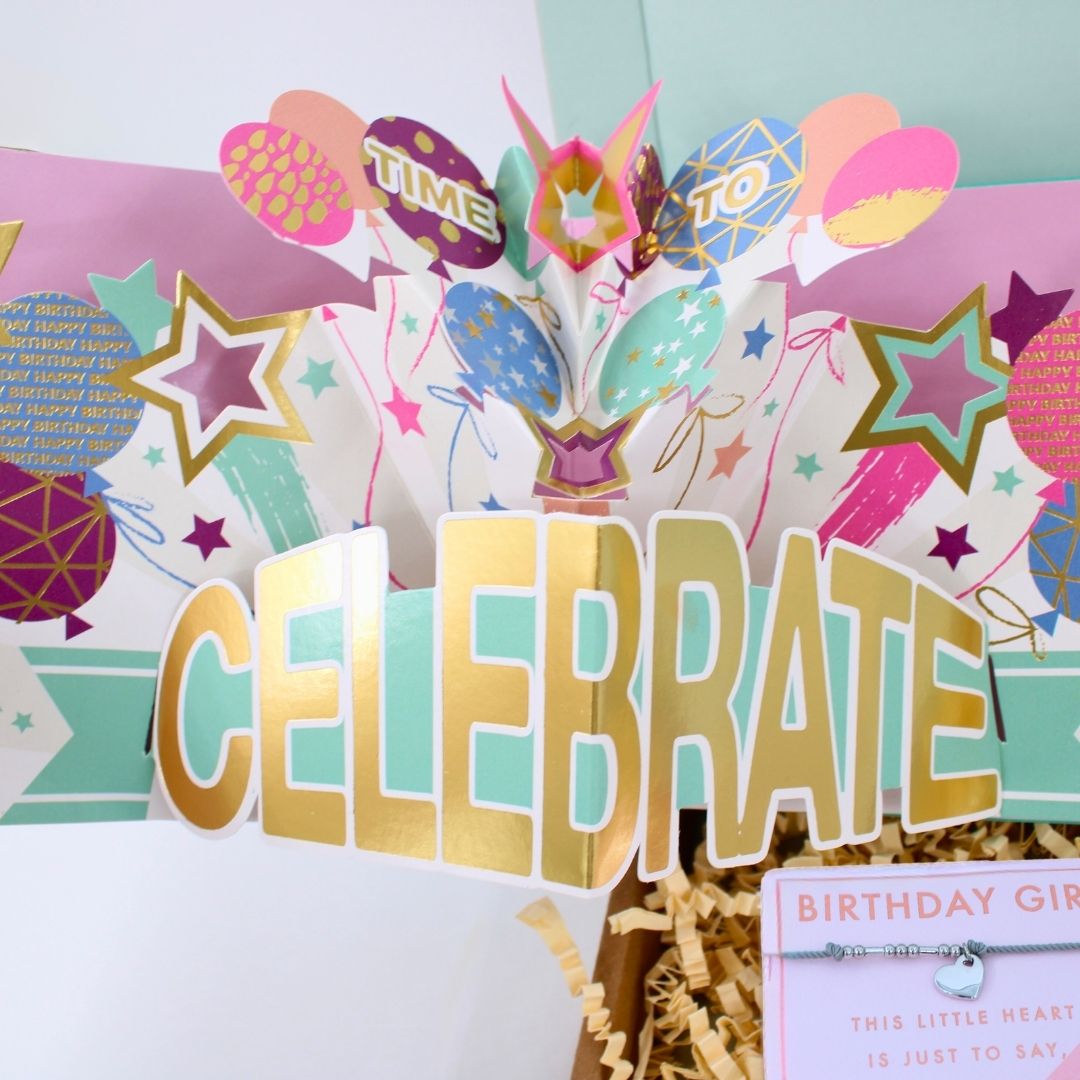 POSTED! Purrfect Birthday Letterbox Gift For Her Includes Pop Up Treat Tray Card