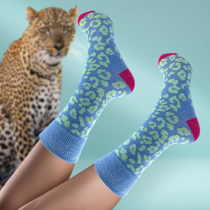 Snazzy Socks Wild Thing! Leopard Print Ladies Socks Size 4-7 Novelty Sock Gift