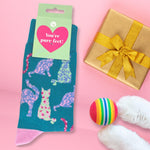 Snazzy Socks Cats You're Purr-Fect! Ladies Socks Size 4-7 Novelty Sock Gift