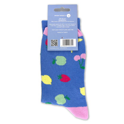 Snazzy Socks You're The Zest! Fruity Ladies Socks Size 4-7 Novelty Sock Gift