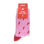 Snazzy Socks You're Electric! Red & Pink Ladies Socks Size 4-7 Novelty Sock Gift