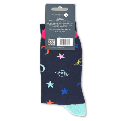 Snazzy Socks Reach For The Stars Ladies Socks Size 4-7 Novelty Sock Gift