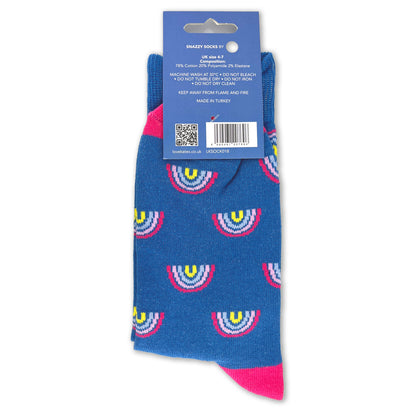 Snazzy Socks Always Look For Rainbows Ladies Socks Size 4-7 Novelty Sock Gift