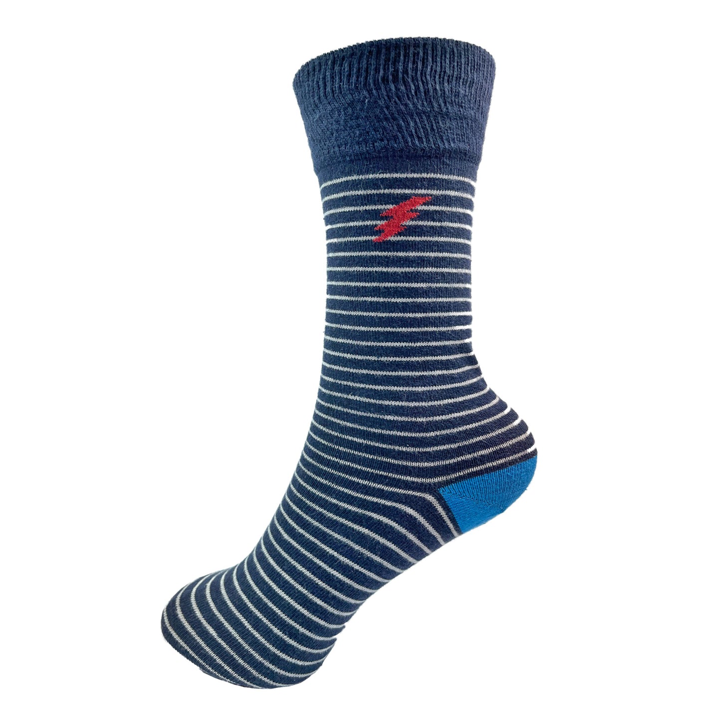 Snazzy Socks You Rock! Lightening Bolt Mens Socks Size 9-11.5 Novelty Sock Gift